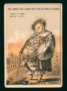 Falstaff, Shakespeare: IV. Henrik, 1. rész (színes litográfia) alkotó: American School