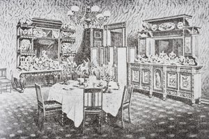 A Fehér Ház családi étkezője az 1890-es években, Washington D.C., Amerikai Egyesült Államok alkotó: American School