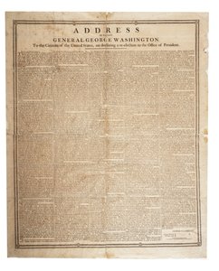 George Washington néhai tábornok búcsúbeszéde 1796. szeptember 17-én