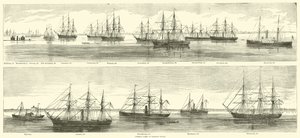 Szövetségi flotta a Hampton Roads-ban, 1864. december alkotó: American School