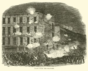 Harc a katonasággal, 1863. július alkotó: American School