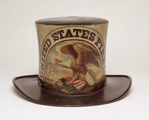 David Bustill Bowser festette Firemans Parade Hat, 1850 körül (bőr) alkotó: American School