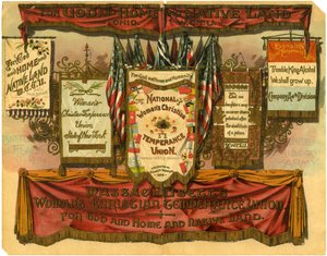 Istenért, otthonért és szülőföldért... Womans Christian Temperance Union, A fehérszalagos hadsereg harci zászlói, 1885 alkotó: American School