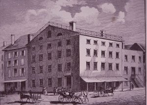 Fraunces Tavern, New York City (metszet) alkotó: American School