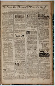 A New York Journal and Patriot Register címlapja, 1793. augusztus 21 alkotó: American School