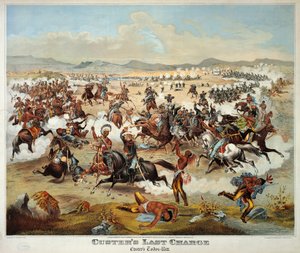 Custer tábornok utolsó ütközete a Little Bighorn-i csatában, június 25. alkotó: American School