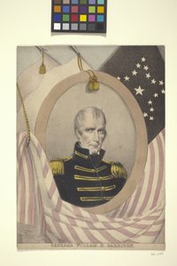 Willam [Sic] H. Harrison tábornok (kézzel színezett litográfia) alkotó: American School