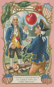 George Washington gyónt az apjának (színes litó) alkotó: American School