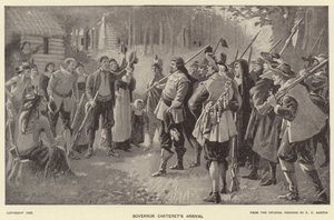 Carteret kormányzó érkezése (litográfia) alkotó: American School