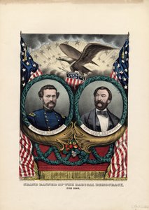 A radikális demokrácia nagy zászlója, 1864, kocsma. Currier & Ives, 1864 alkotó: American School