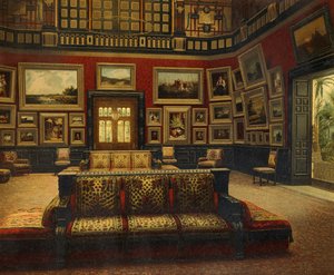 Nagyterem, Van der Bilt Hotel New Yorkban, 1840 körül, Színes gravírozás alkotó: American School