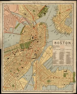 Boston útmutató térképe alkotó: American School