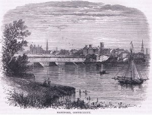 Hartford, Connecticut (1664), illusztráció Cassell története az Egyesült Államok pubjából. készítette: Petter & Galpin 1890 körül (litho) alkotó: American School