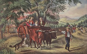 Haying-time, The First Load, kocsma. 1868, Currier & Ives alkotó: American School
