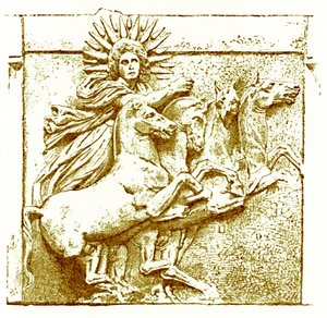 Helios a szekerén, Victor Duruy Görögország története című illusztrációja, 1890-ben megjelent (digitálisan javított kép) alkotó: American School