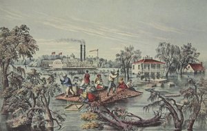High Water In The Mississippi, pub. 1868, Currier & Ives alkotó: American School