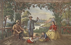 Home From The Brook, The Lucky Fisherman, pub. 1867, Currier & Ives alkotó: American School