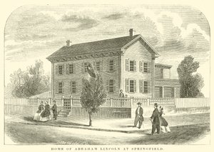 Abraham Lincoln otthona Springfieldben (metszet) alkotó: American School