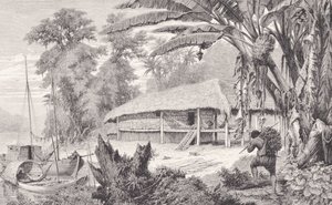 Egy gazdag indiai gumigyűjtő háza, az Amazonas és Madeira folyóból, Franz Keller, 1874 alkotó: American School