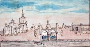 Huamantla, Mexikó (akvarell papíron) alkotó: American School