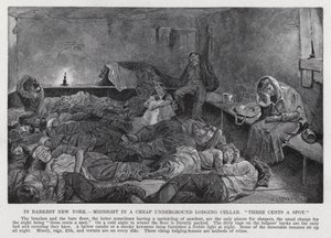 A legsötétebb New York-ban, Éjfél egy olcsó földalatti pincében, "helyenként három cent" (litho) alkotó: American School