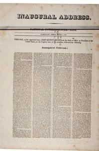 John Quincy Adams beiktatási beszéde 1825. március 4-én (lásd még: GLC 696060) alkotó: American School