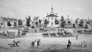 Independence, Missouri, 1850 körül (metszet) alkotó: American School