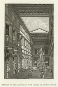 A Parthenon belseje, Pallas-Athéné szoborral alkotó: American School