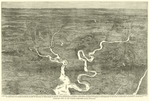 A virginiai hadjárat izometrikus képe, nyugat felé nézve, 1864. június
