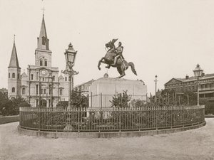 Jackson Square, New Orleans (mélynyomás) alkotó: American School