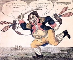 John Bullt a Darázs és a Hornet gyötrelembe szúrta, 1813 körül alkotó: American School