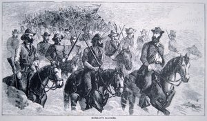 John Hunt Morgan (1825-64) Raiders (litho) alkotó: American School