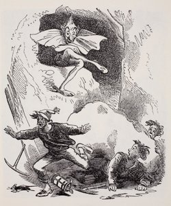 Kobolds, Thomas Keightley (1789-1872) A gnómok, tündérek, tündék és más kis emberek világkalauzából, Megjelent 1880, (BW gravírozás) alkotó: American School