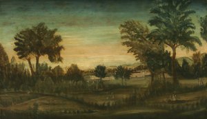 Táj épületekkel, 18. század vége alkotó: American School