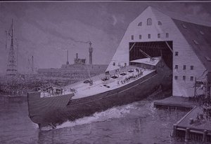 A USS Maine felbocsátása, nyolc évvel az elsüllyesztése előtt alkotó: American School