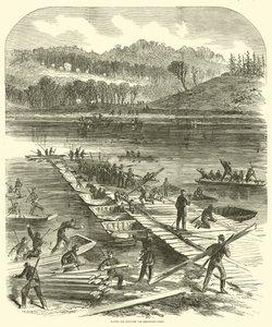 Pontonok lerakása a Sedgwicks hadtest számára, 1863. április alkotó: American School