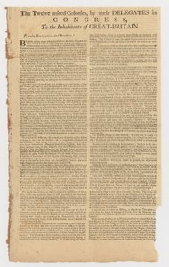 A tizenkét egyesült gyarmat levele Nagy-Britannia lakosainak alkotó: American School