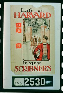 Élet a Harvardon, a Scribners Magazine májusi kiadását reklámozó plakát