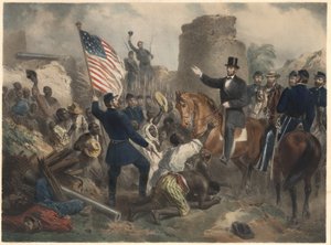 Lincoln in City Point, kocsma. 1865 alkotó: American School
