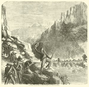 A Longstreets lövészei megtámadtak egy szövetségi vonatot Chattanooga felett, 1863. október alkotó: American School