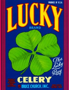 Lucky Brand Celery Fruit Crate Label, 1920 körül (litográfia) alkotó: American School