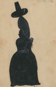 Lucy Knox, 1790 körül (kínafehér tinta a kártyán) alkotó: American School