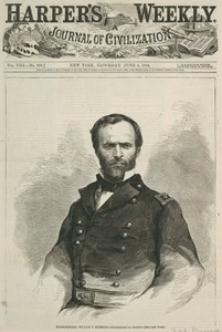 William T. Sherman vezérőrnagy, a Harpers Weekly címlapja, 1864 (fametszet)
