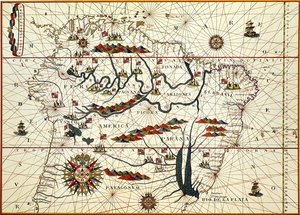 Dél-Amerika térképe 1582-ben alkotó: American School