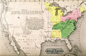 Az Egyesült Államok térképe 1803-ban, az „Egész országunk: Az Egyesült Államok múltja és jelene, történelmi és leíró” című művéből, John Warner Barber és Henry Hare, 1861