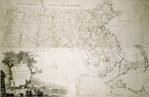 Massachusetts állam térképe, 1801 alkotó: American School