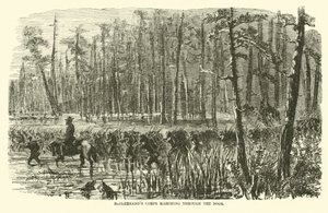 McClernands hadtest átvonul a lápokon, 1863. március alkotó: American School
