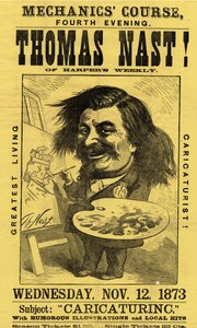 Mechanika tanfolyam, negyedik este. Thomas Nast!, kiadó: Currier & Ives, 1873 alkotó: American School