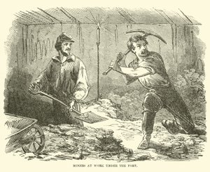 Bányászok dolgoznak az erőd alatt, 1863. június alkotó: American School