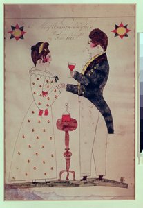 Miss Francis Taylor és vőlegénye, 1831 (wc papíron) alkotó: American School